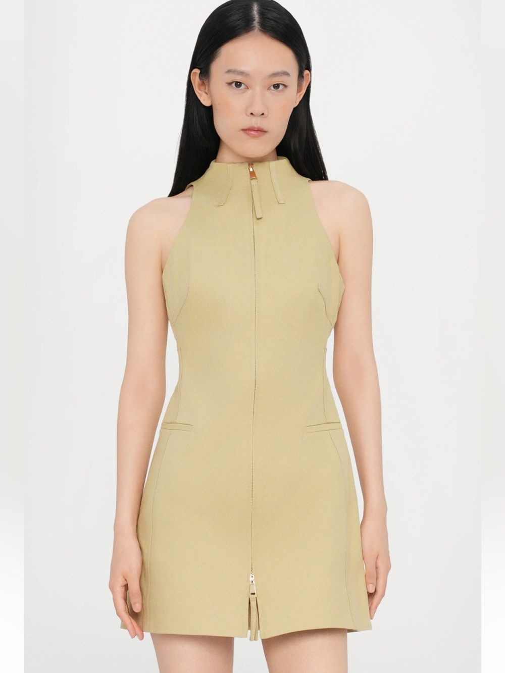 NWT Cult Gaia Morgen Dress Size Large Color Khaki